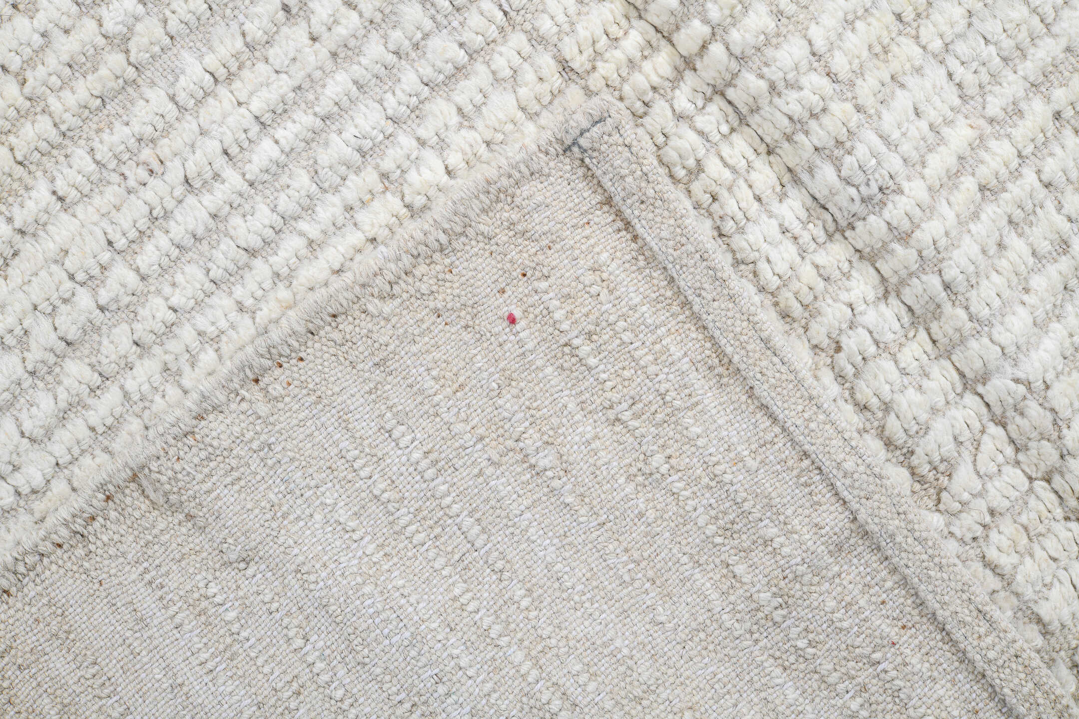 3' x 9' one-of-a-kind handmade vintage Tulu runner rug. Color palette: ivory, cream, taupe, beige, gray