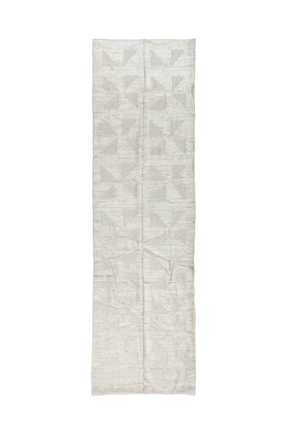 3' x 11' one-of-a-kind handmade vintage Tulu runner rug. Color palette: black, dark gray, gainsboro, gray, light gray