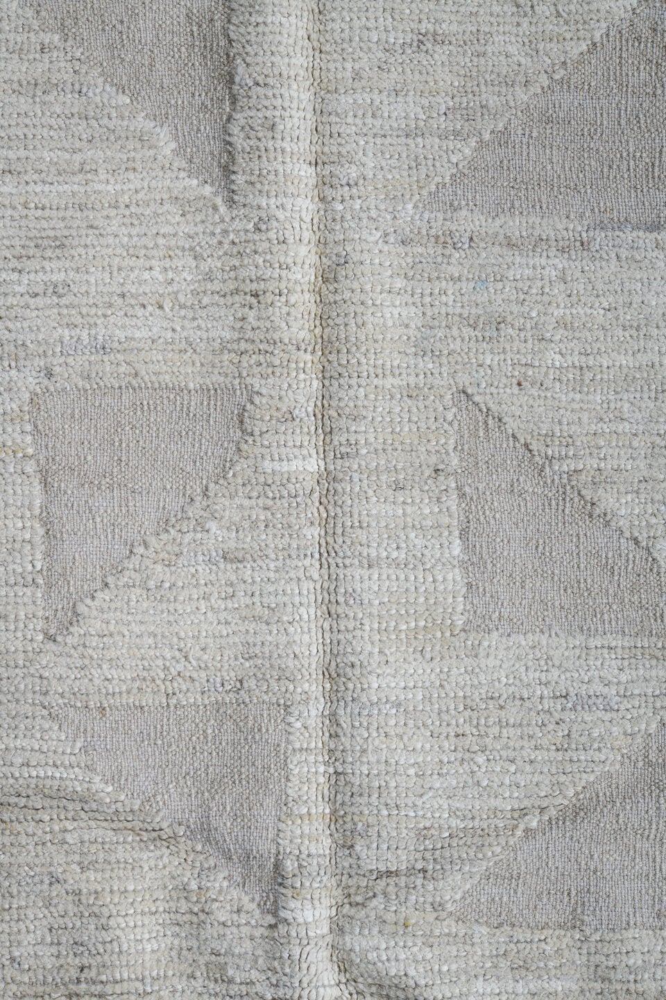3' x 11' one-of-a-kind handmade vintage Tulu runner rug. Color palette: ivory, taupe, cream, beige, gray