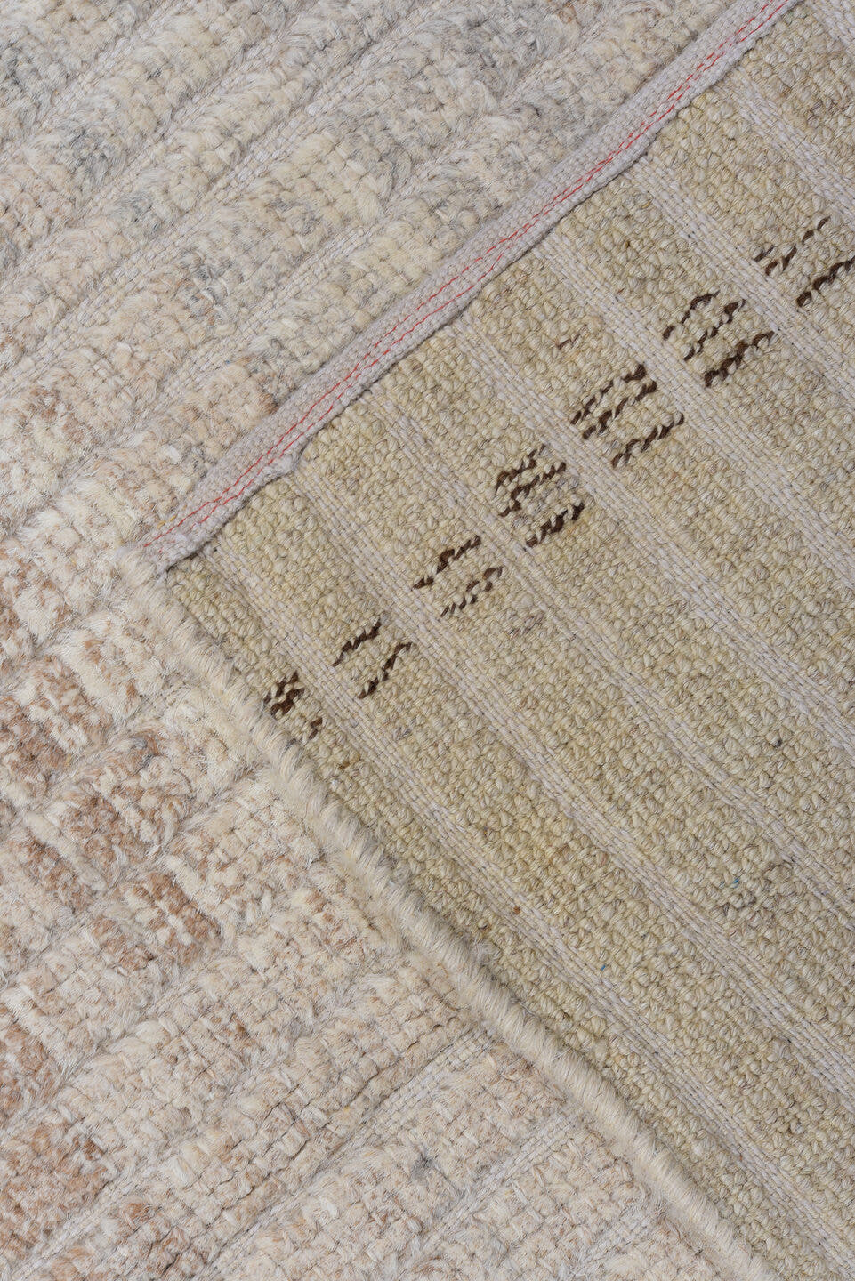 2' x 12' one-of-a-kind handmade vintage Tulu runner rug. Color palette: ivory, taupe, beige, cream, light gray, gray