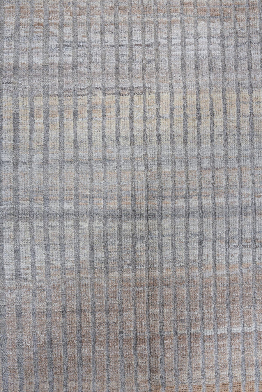 3' x 10' one-of-a-kind handmade vintage Tulu runner rug. Color palette: ivory, pale gray, taupe, stone, beige, light gray