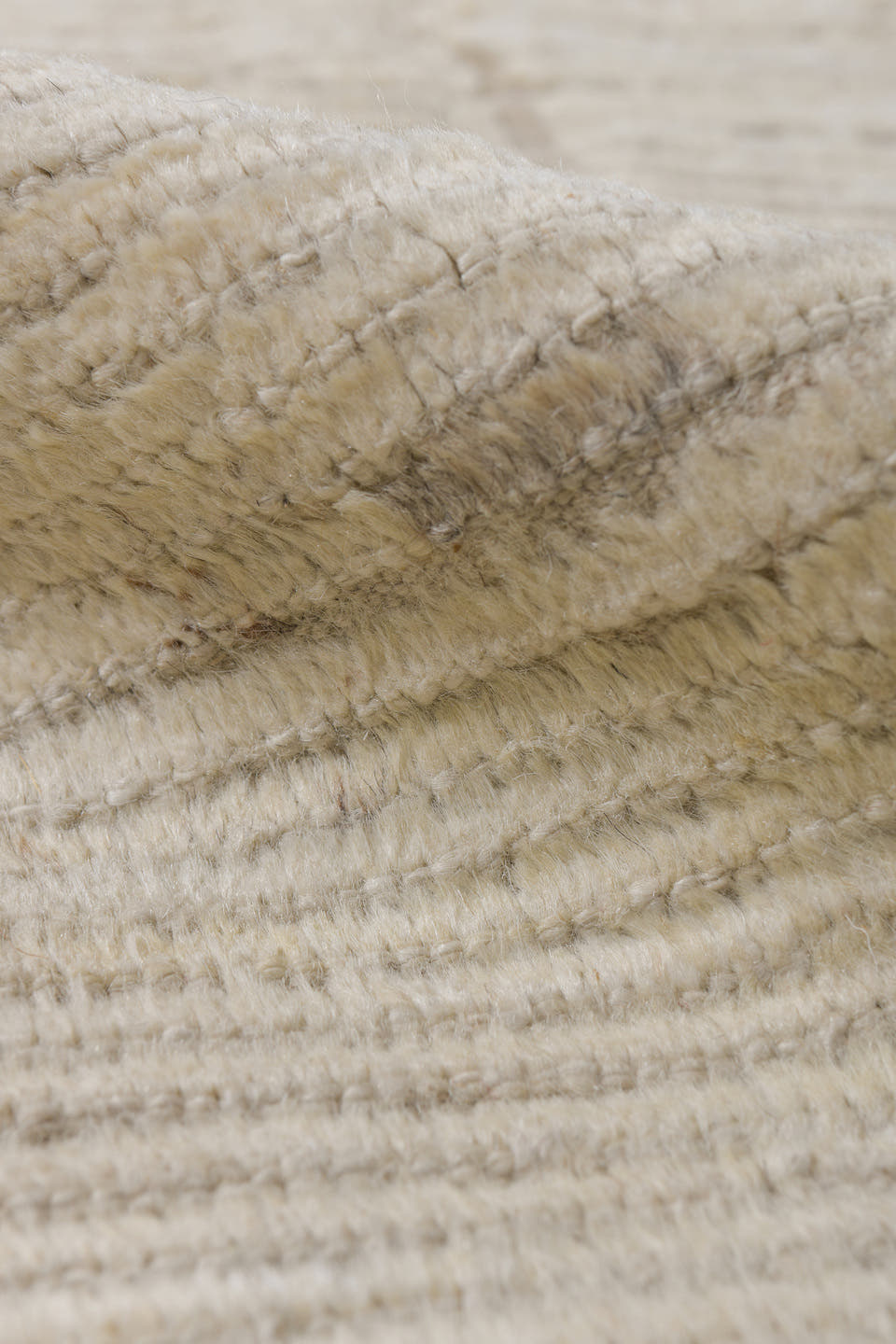2' x 10' one-of-a-kind handmade vintage Tulu runner rug. Color palette: ivory, cream, taupe, beige, light gray, gray