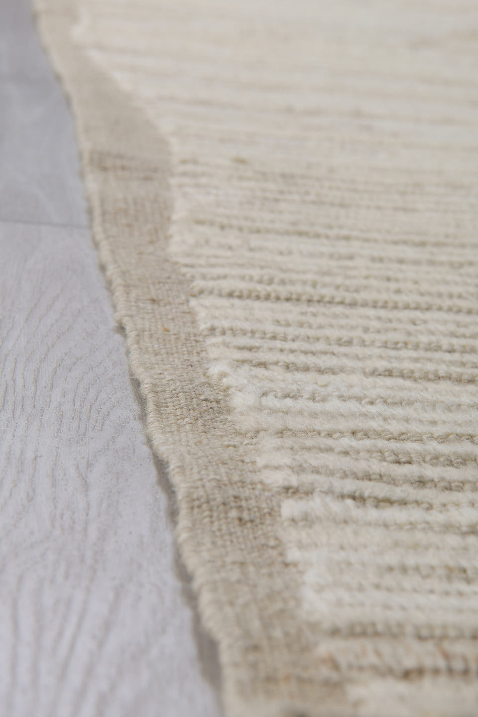 2' x 10' one-of-a-kind handmade vintage Tulu runner rug. Color palette: ivory, cream, taupe, beige, light gray, gray
