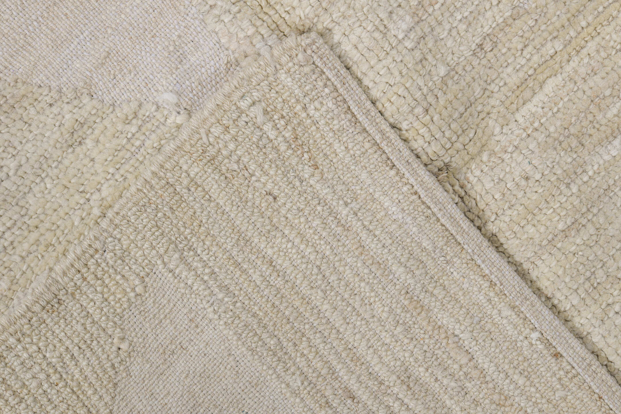 3' x 11' one-of-a-kind handmade vintage Tulu runner rug. Color palette: ivory, cream, beige, taupe, gray