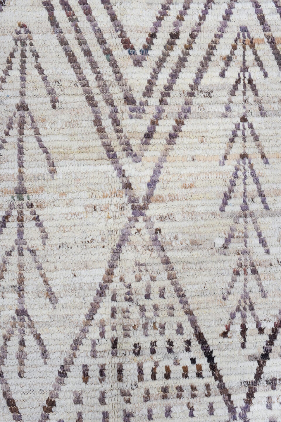 2' x 13' one-of-a-kind handmade vintage Tulu runner rug. Color palette: ivory, brown, taupe, charcoal, beige, gray, black