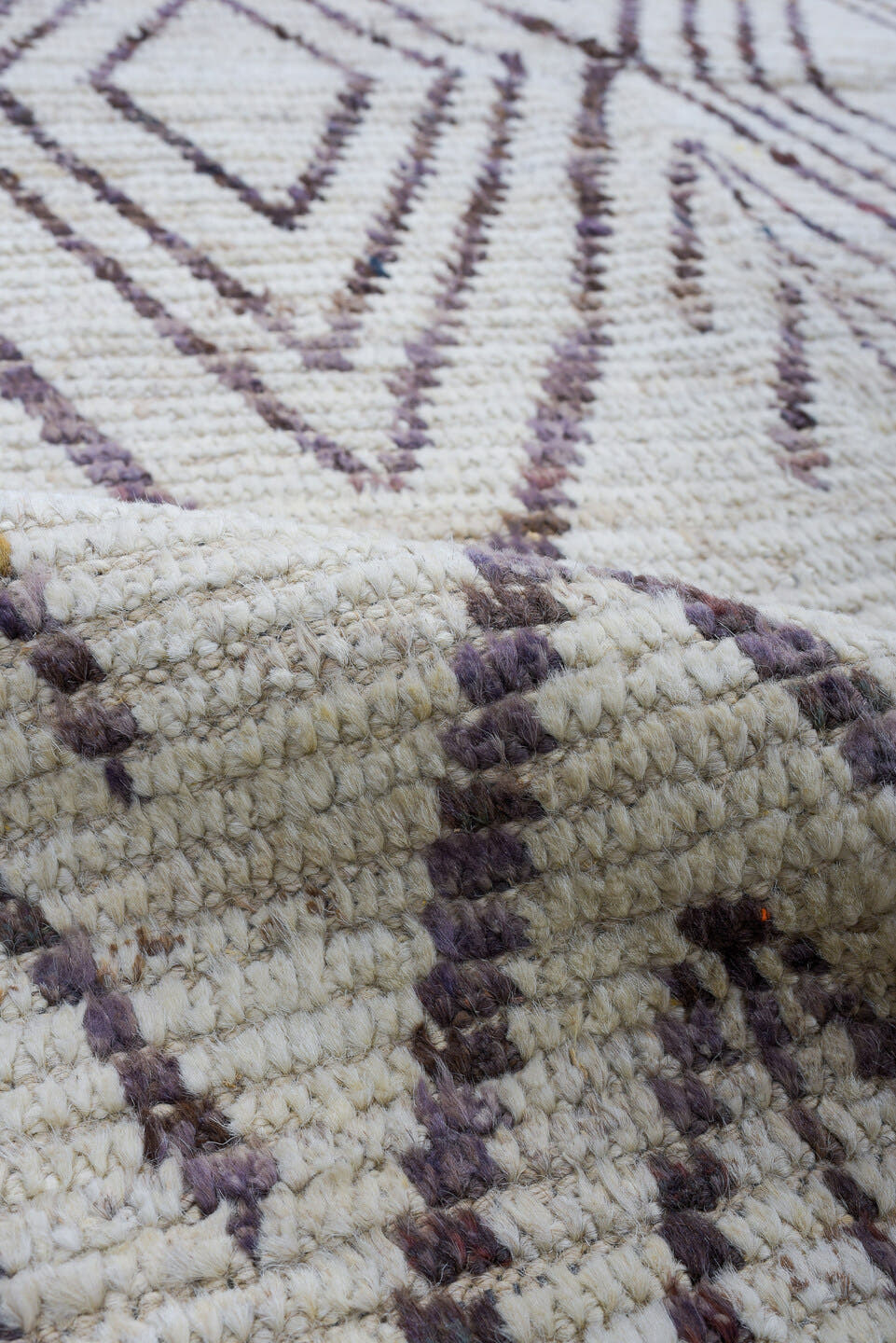 2' x 13' one-of-a-kind handmade vintage Tulu runner rug. Color palette: ivory, brown, taupe, charcoal, beige, gray, black