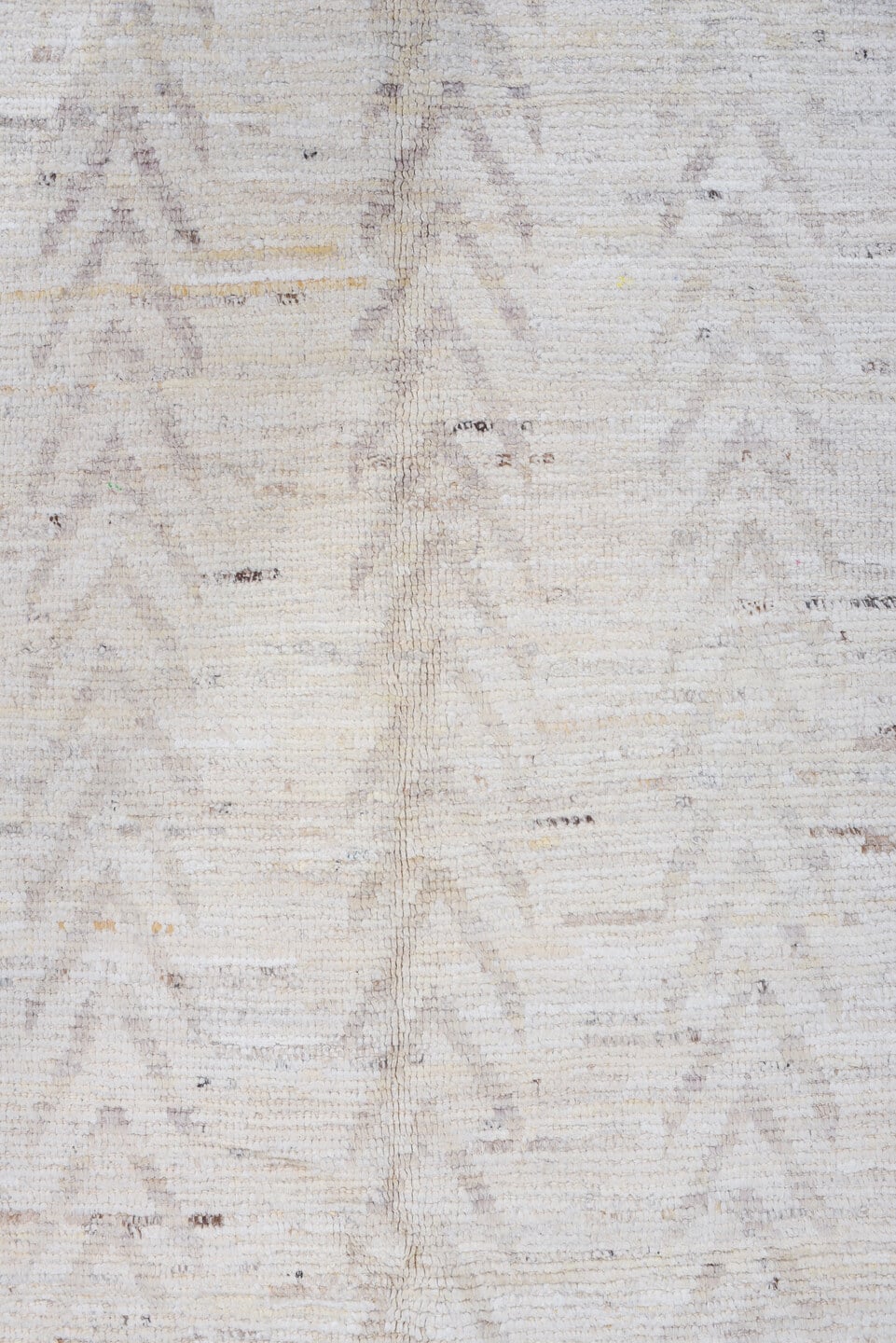 3' x 11' one-of-a-kind handmade vintage Tulu runner rug. Color palette: ivory, cream, taupe, beige, light gray, gray