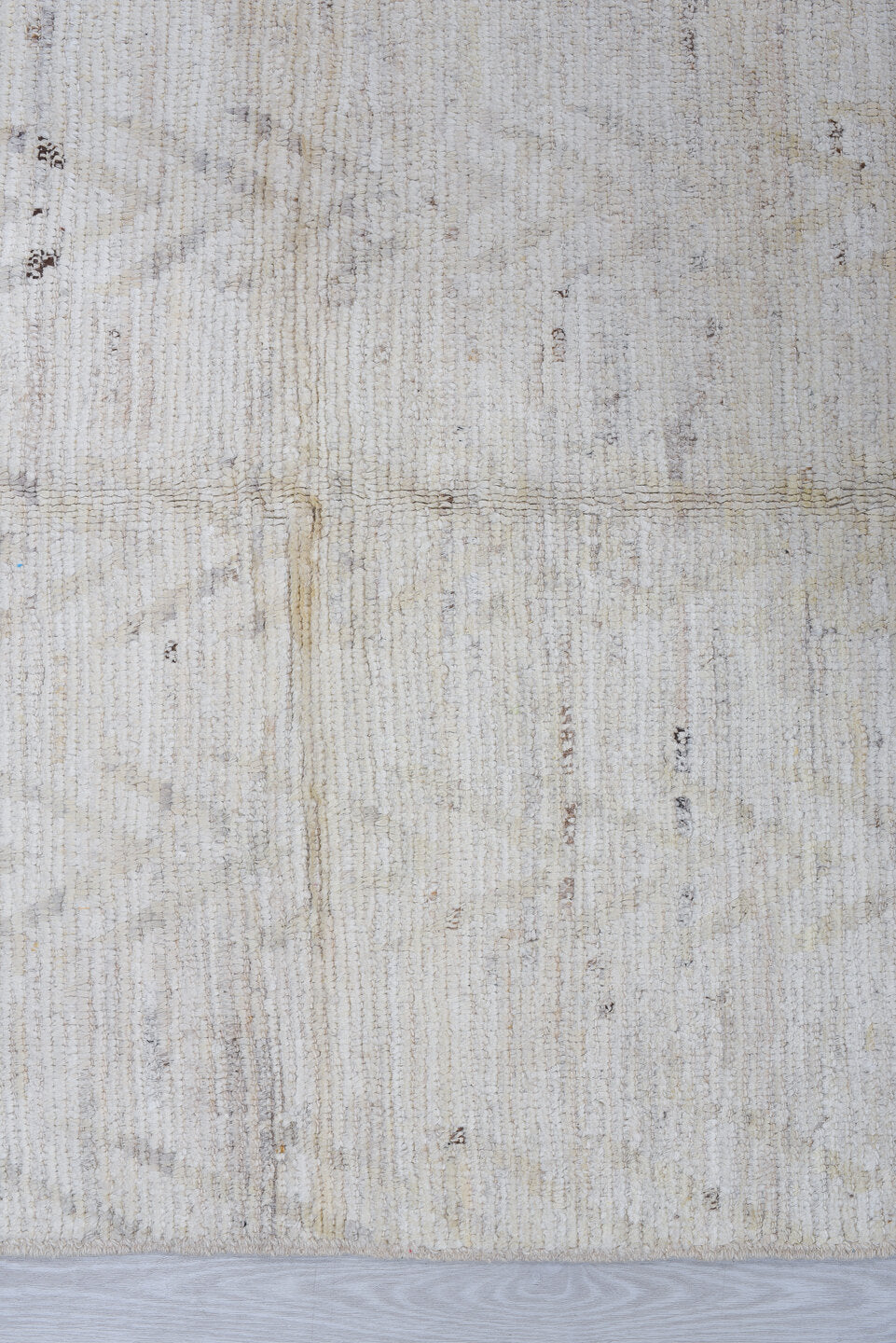 3' x 11' one-of-a-kind handmade vintage Tulu runner rug. Color palette: ivory, cream, taupe, beige, light gray, gray
