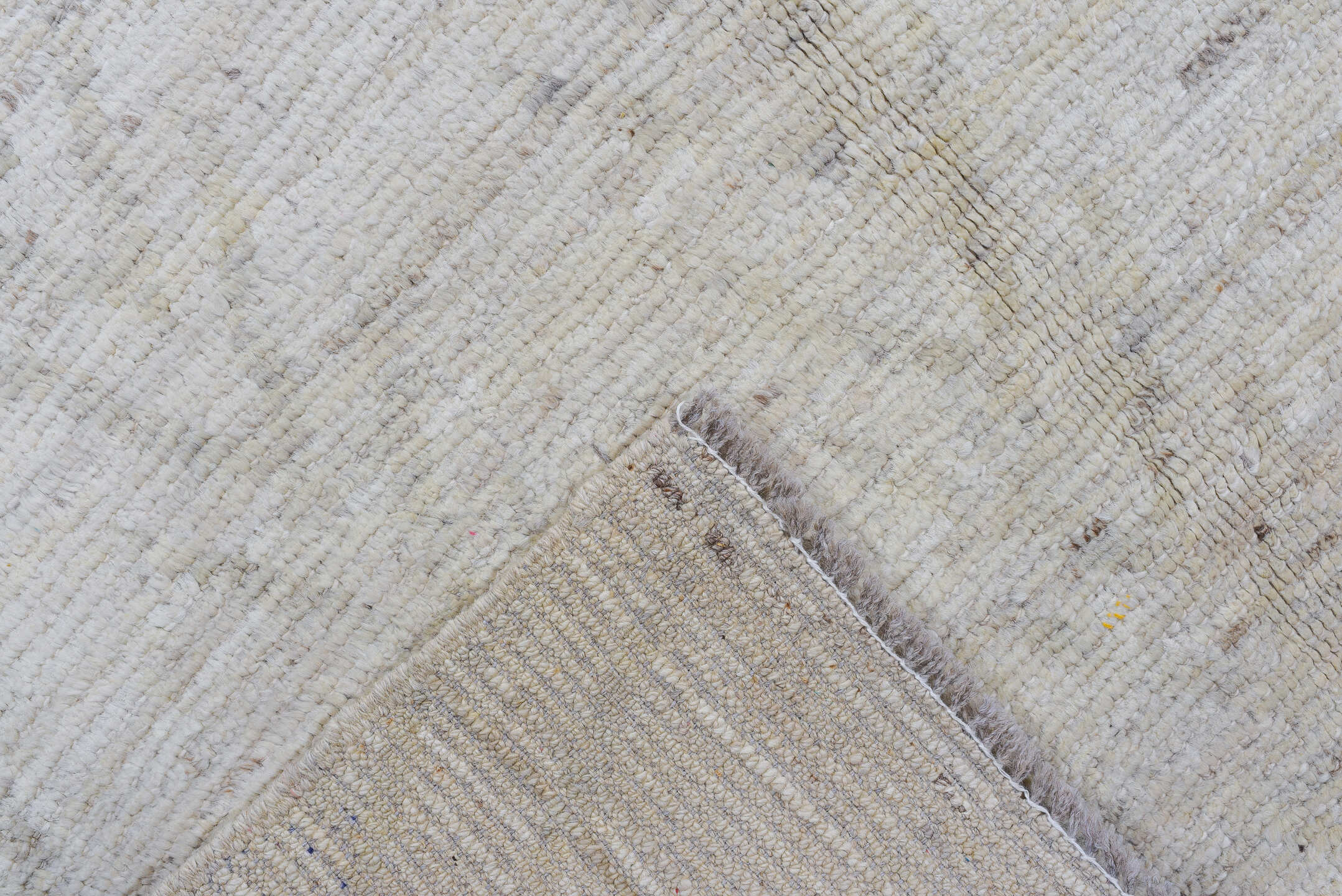 3' x 11' one-of-a-kind handmade vintage Tulu runner rug. Color palette: ivory, cream, taupe, beige, light gray, gray
