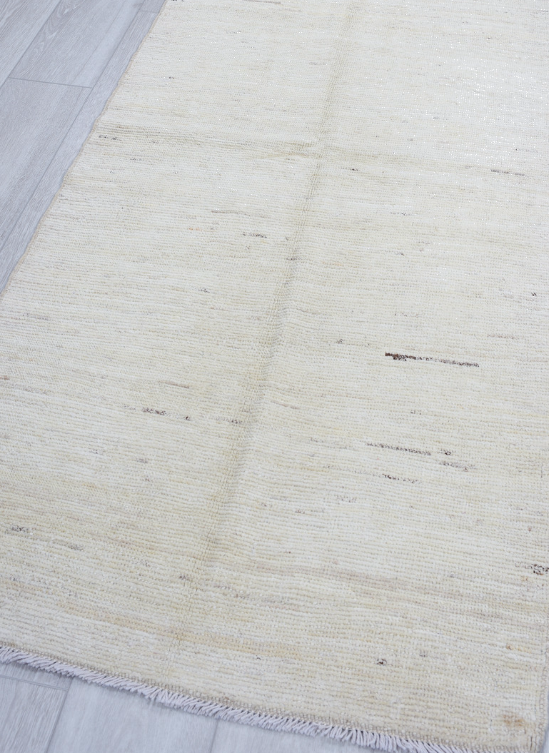 3' x 9' one-of-a-kind handmade vintage Tulu runner rug. Color palette: gainsboro, gray, light blue, light gray, off-white