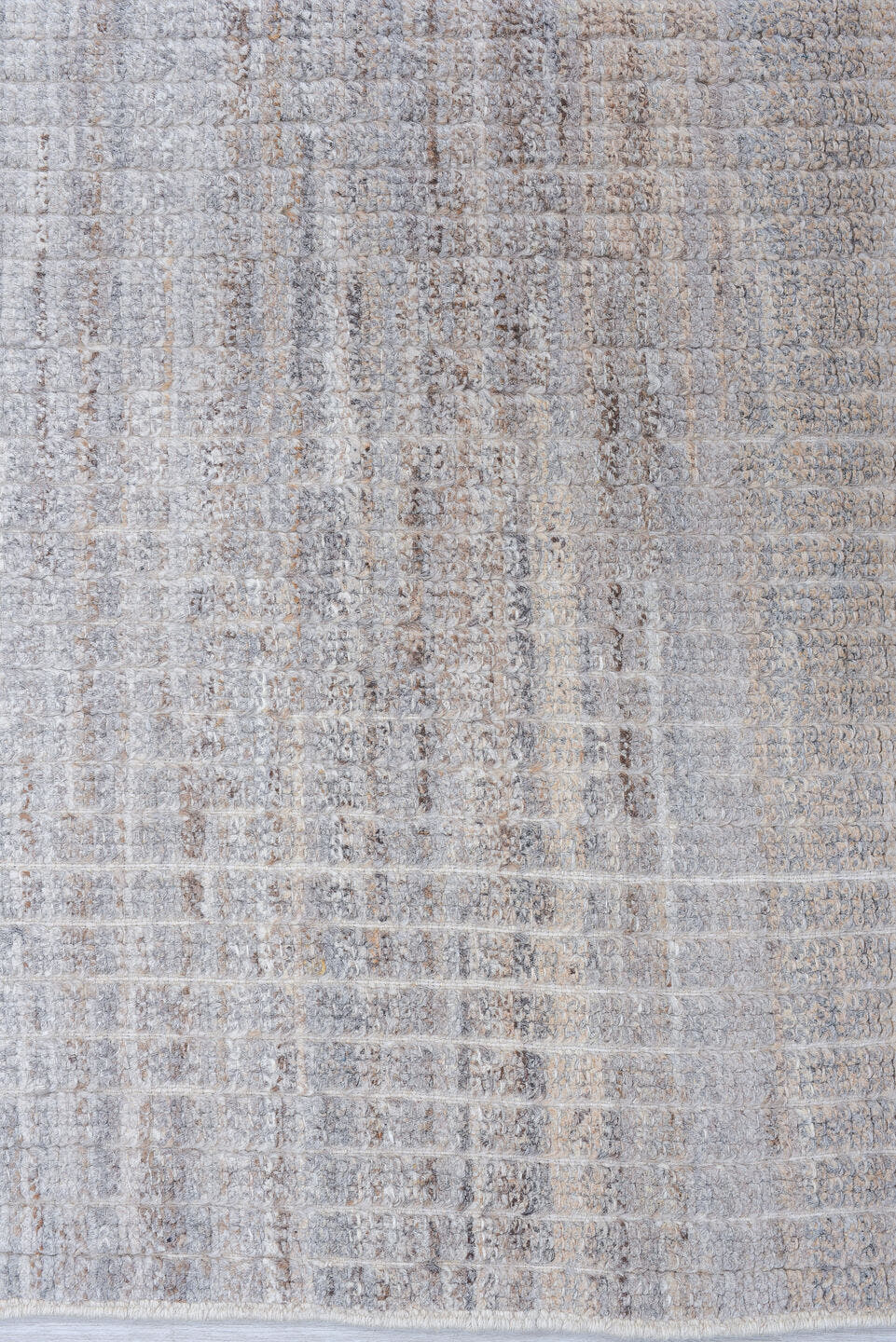 3' x 9' one-of-a-kind handmade vintage Tulu runner rug. Color palette: ivory, taupe, gray, beige, charcoal, black