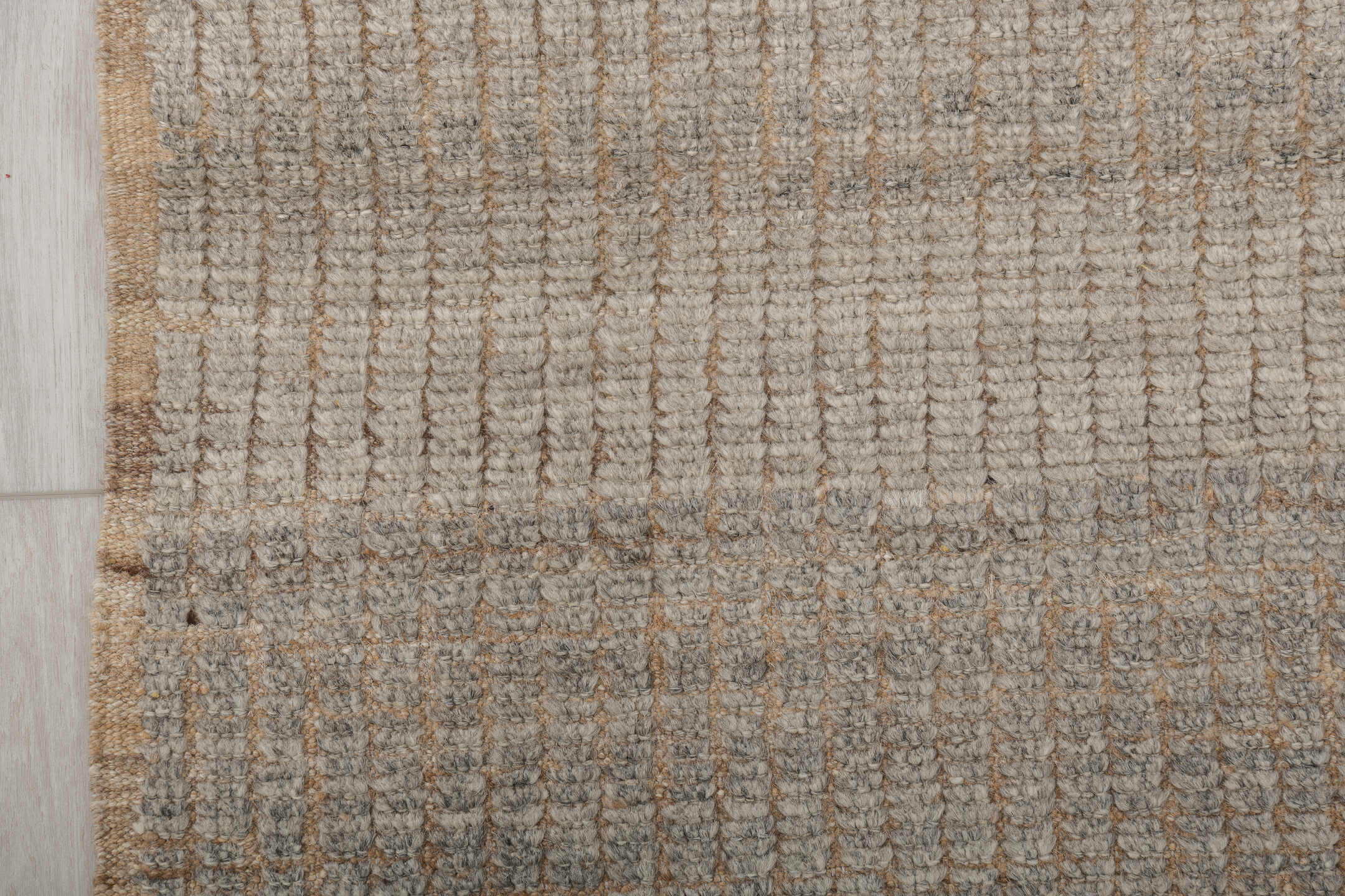 2' x 10' one-of-a-kind handmade vintage Tulu runner rug. Color palette: ivory, taupe, camel, beige, gray