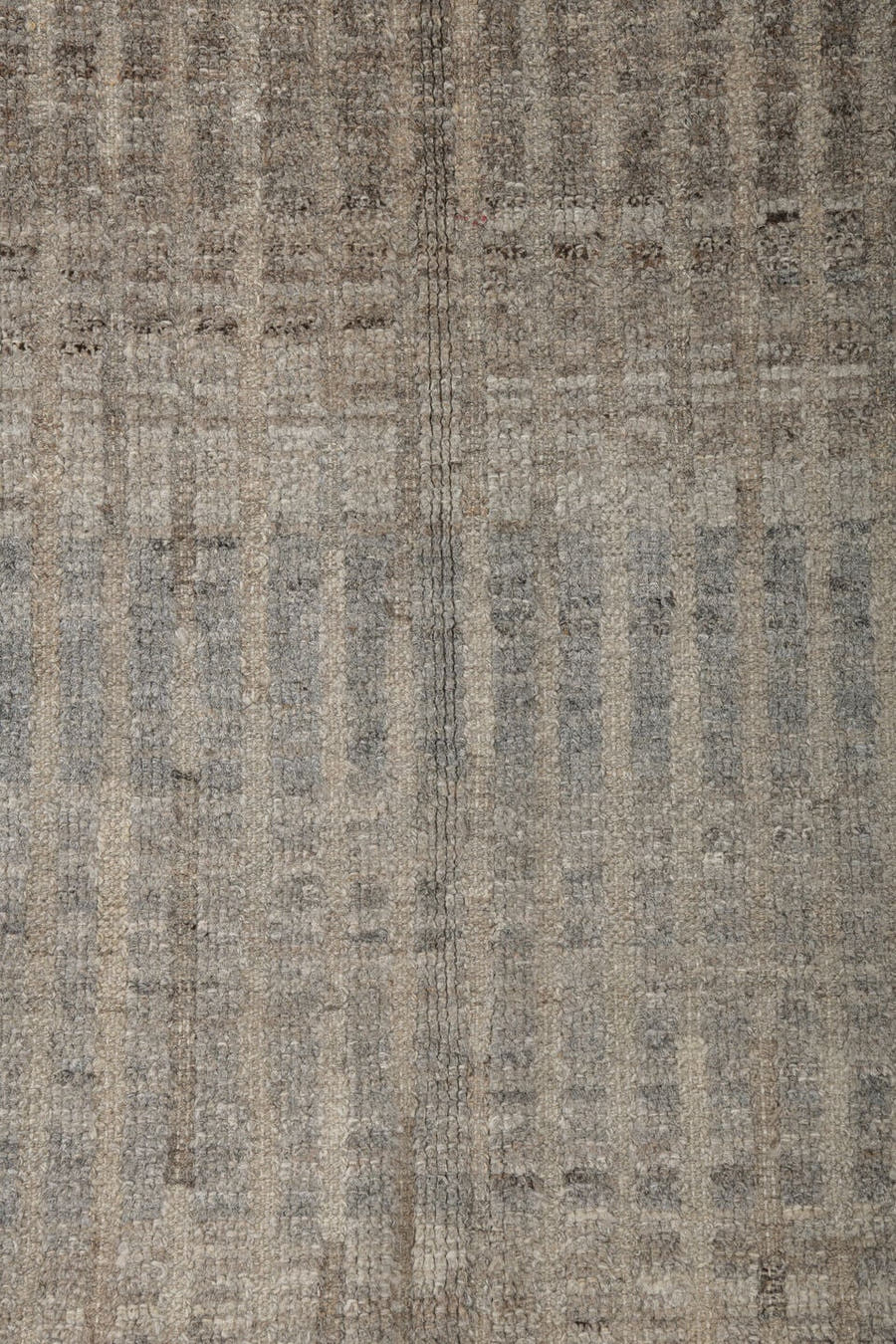 3' x 9' one-of-a-kind handmade vintage Tulu runner rug. Color palette: ivory, taupe, gray, charcoal, beige, black