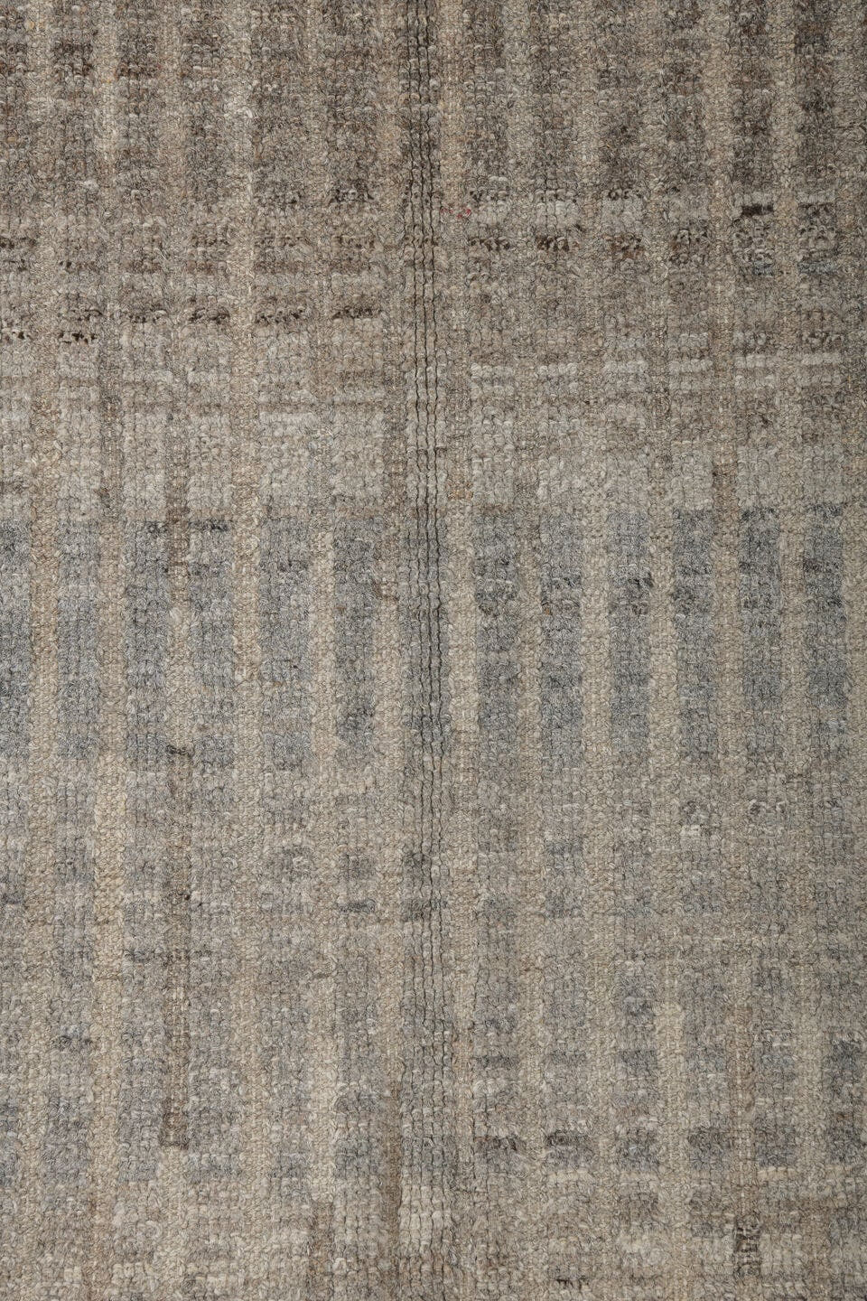 3' x 9' one-of-a-kind handmade vintage Tulu runner rug. Color palette: ivory, taupe, gray, charcoal, beige, black