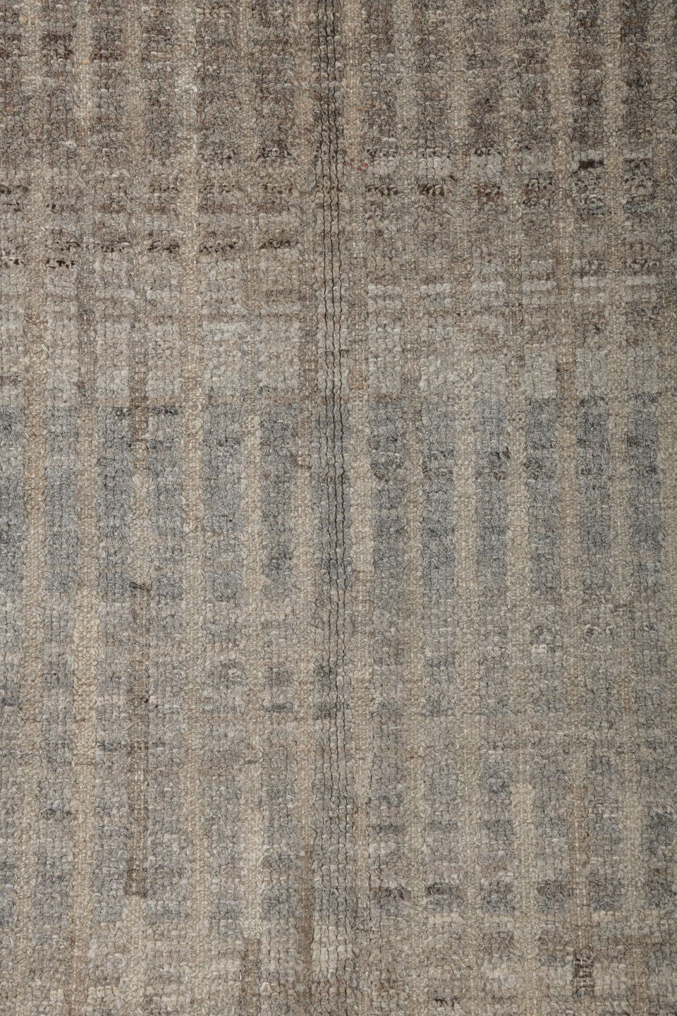 3' x 9' one-of-a-kind handmade vintage Tulu runner rug. Color palette: ivory, taupe, gray, charcoal, beige, black