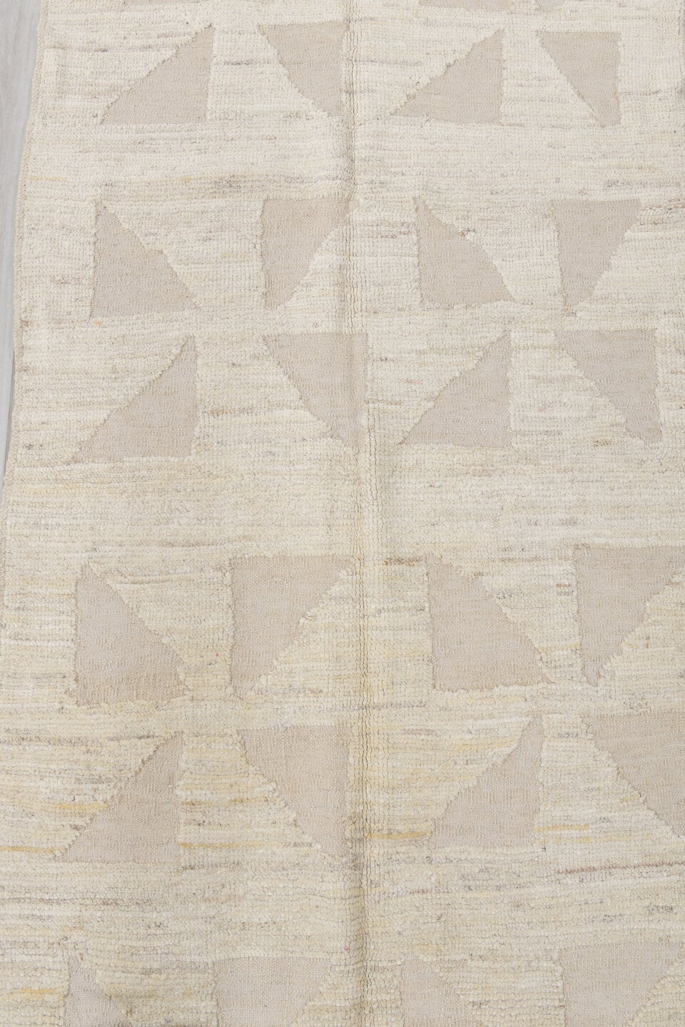 2' x 11' one-of-a-kind handmade vintage Tulu runner rug. Color palette: ivory, cream, beige