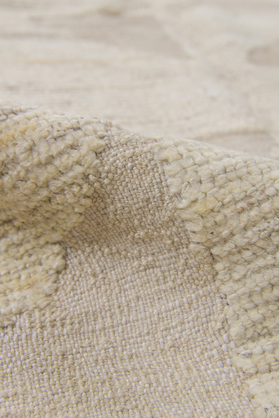 2' x 11' one-of-a-kind handmade vintage Tulu runner rug. Color palette: ivory, cream, beige