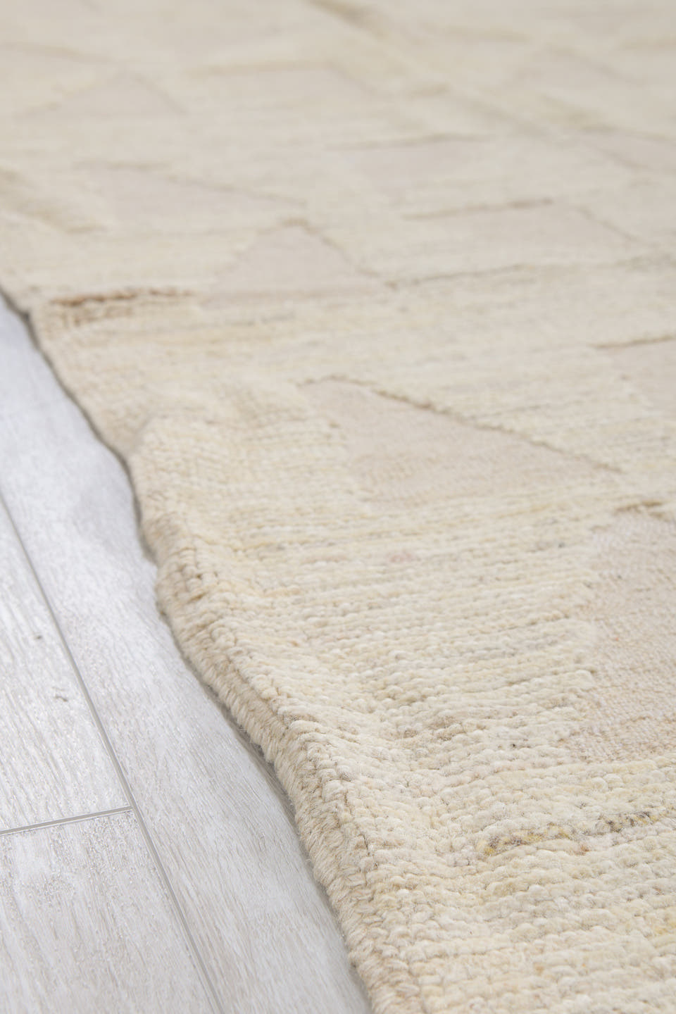 2' x 11' one-of-a-kind handmade vintage Tulu runner rug. Color palette: ivory, cream, beige
