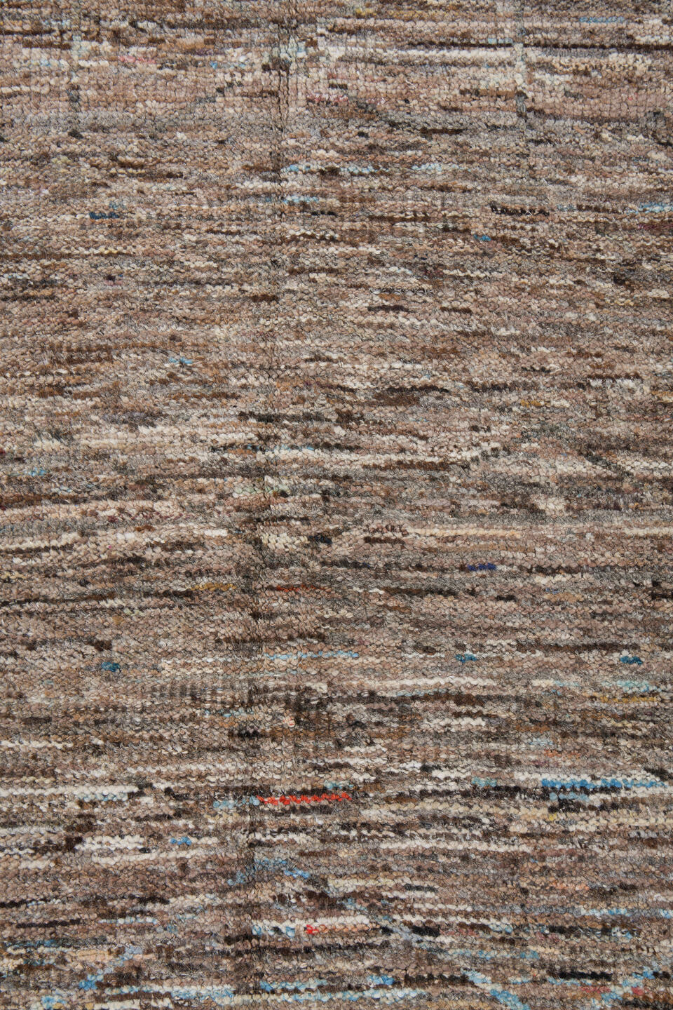 3' x 10' one-of-a-kind handmade vintage Tulu runner rug. Color palette: blue, brown, dim gray, gray, light gray, off-white