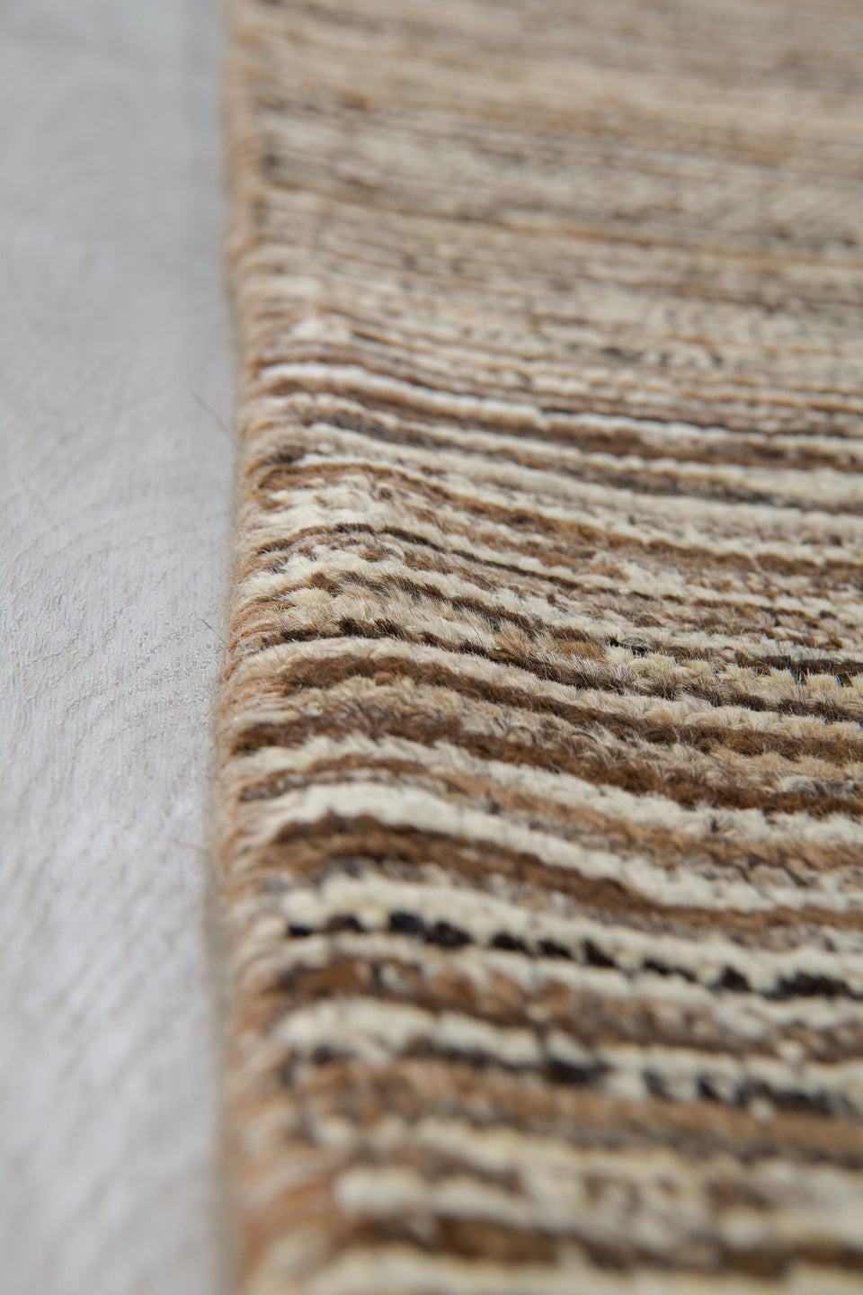 2' x 9' one-of-a-kind handmade vintage Tulu runner rug. Color palette: ivory, brown, taupe, camel, charcoal, beige, gray