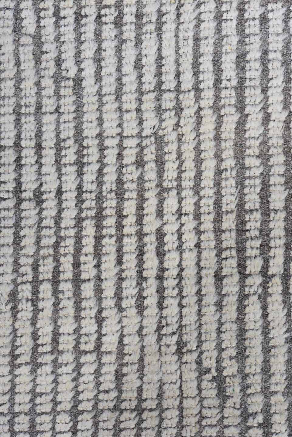 3' x 10' one-of-a-kind handmade vintage Tulu runner rug. Color palette: ivory, charcoal, taupe, gray, black, beige