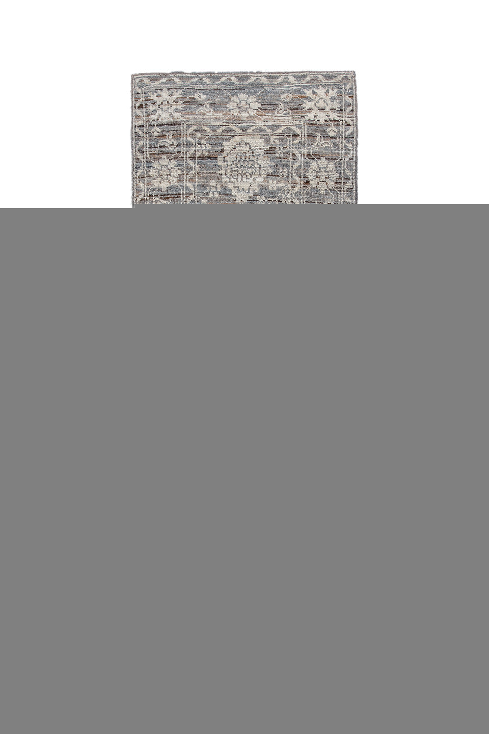 3' x 8' one-of-a-kind handmade vintage Tulu runner rug. Color palette: black, dark gray, dim gray, gainsboro, gray