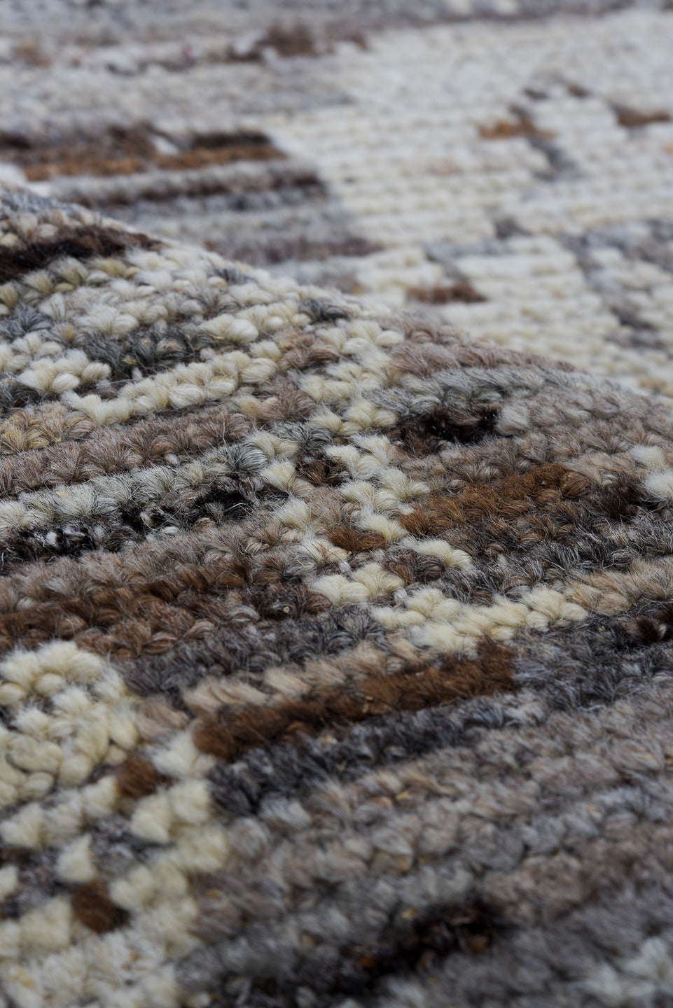 3' x 8' one-of-a-kind handmade vintage Tulu runner rug. Color palette: black, dark gray, dim gray, gainsboro, gray