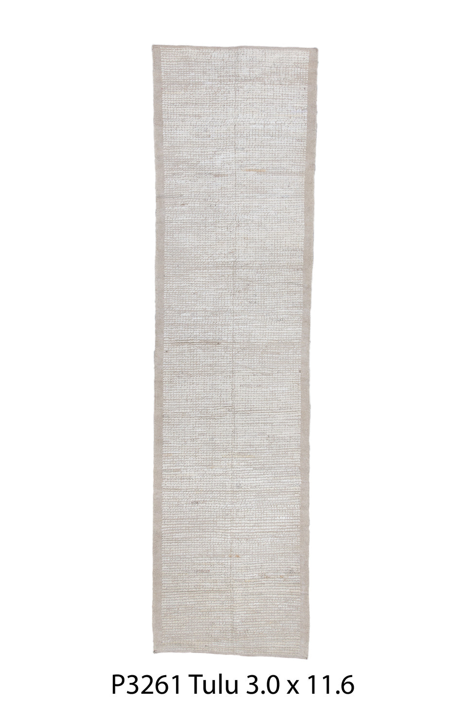 3' x 11' one-of-a-kind handmade vintage Tulu runner rug. Color palette: dark gray, gainsboro, gray, light gray, off-white