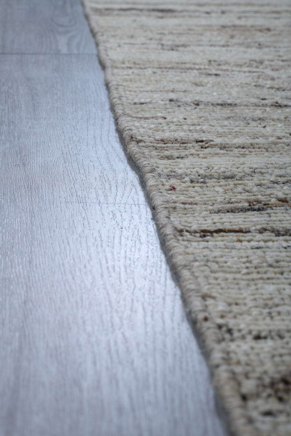 2' x 9' one-of-a-kind handmade vintage Tulu runner rug. Color palette: ivory, taupe, brown, gray, beige