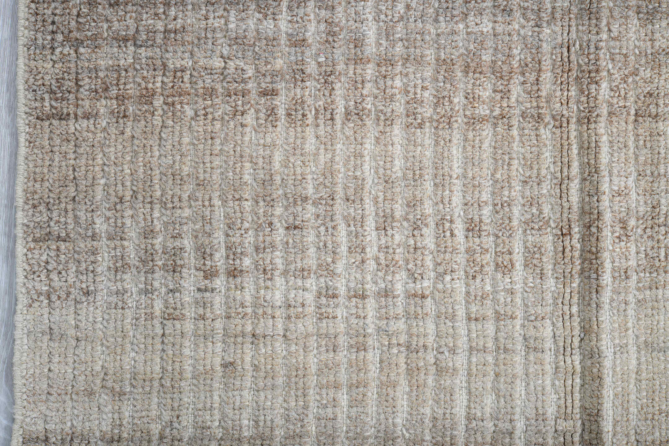 3' x 9' one-of-a-kind handmade vintage Tulu runner rug. Color palette: ivory, taupe, light_gray, beige, greige, gray