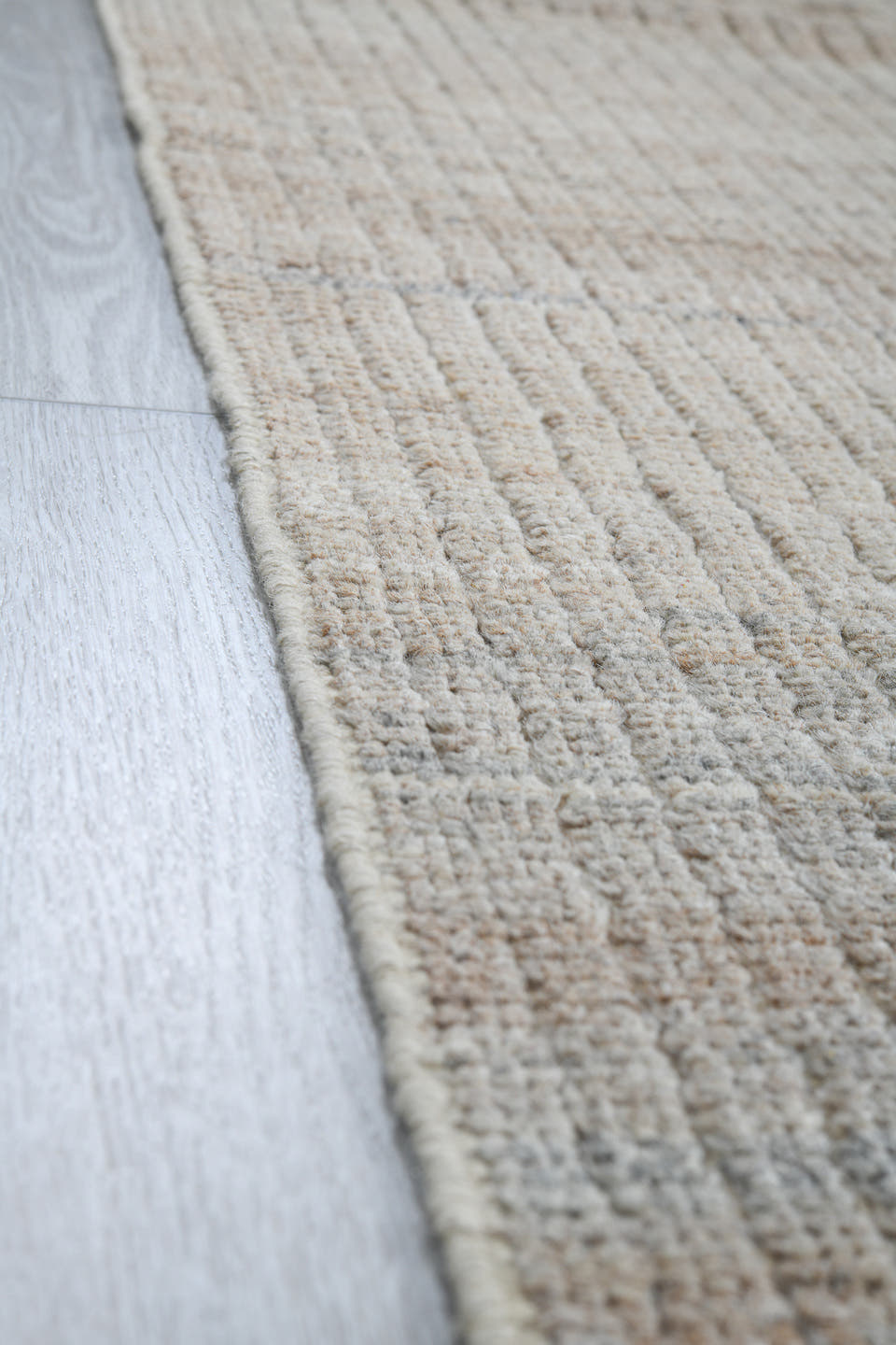 3' x 9' one-of-a-kind handmade vintage Tulu runner rug. Color palette: ivory, taupe, light_gray, beige, greige, gray