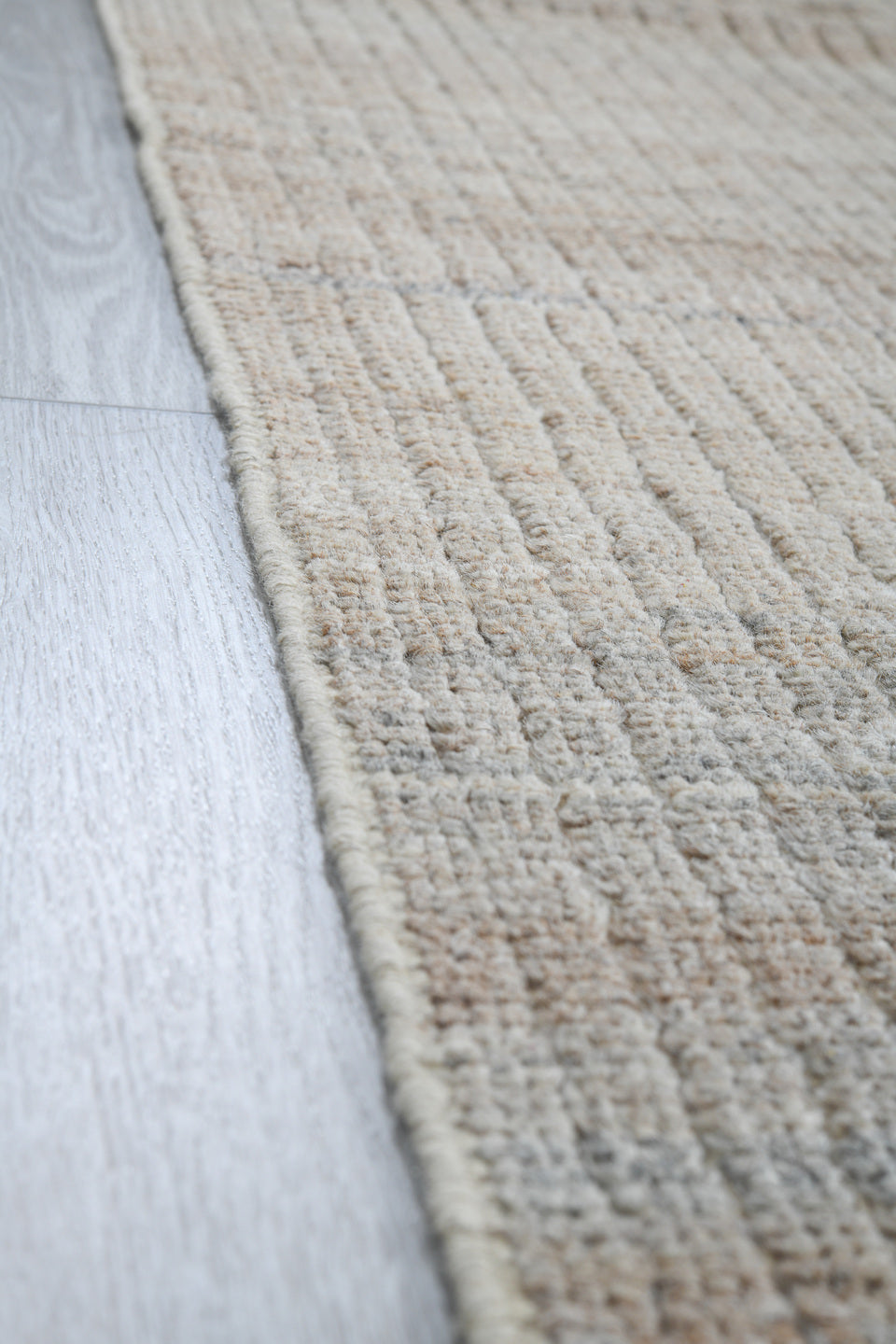 3' x 9' one-of-a-kind handmade vintage Tulu runner rug. Color palette: ivory, taupe, light_gray, beige, greige, gray