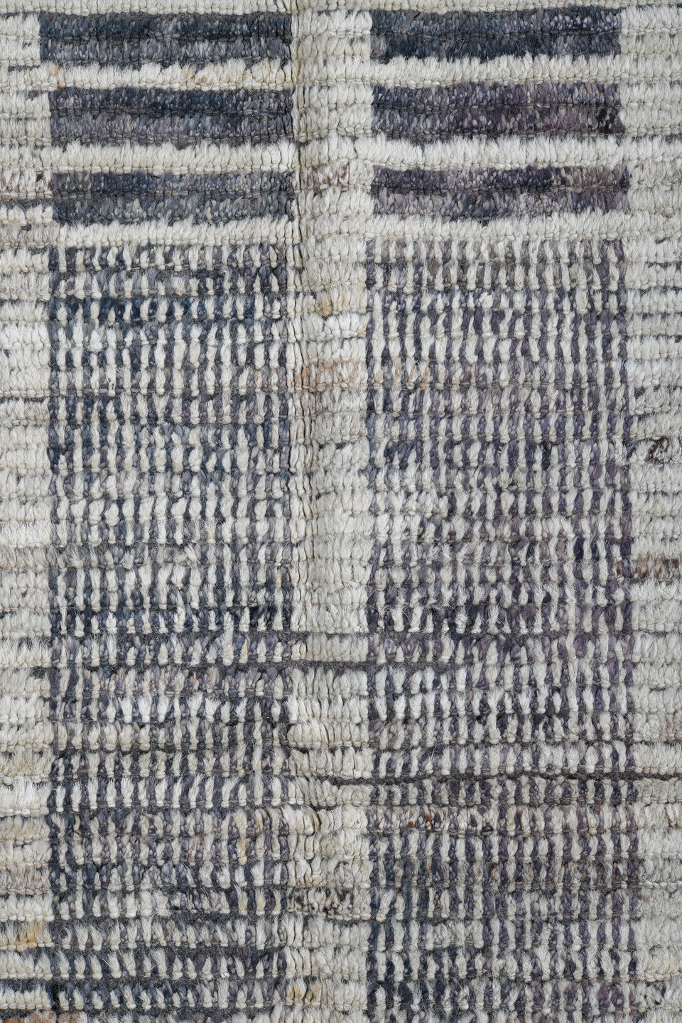 3' x 11' one-of-a-kind handmade vintage Tulu runner rug. Color palette: blue, dark gray, dim gray, gainsboro, gray