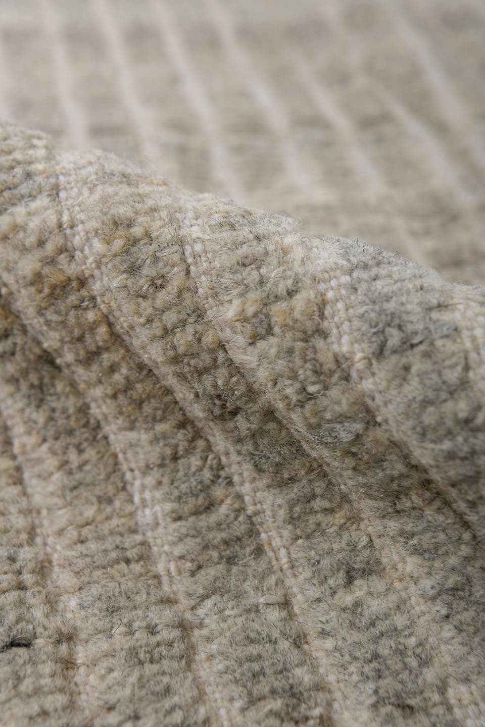 3' x 9' one-of-a-kind handmade vintage Tulu runner rug. Color palette: ivory, taupe, gray, cream, beige