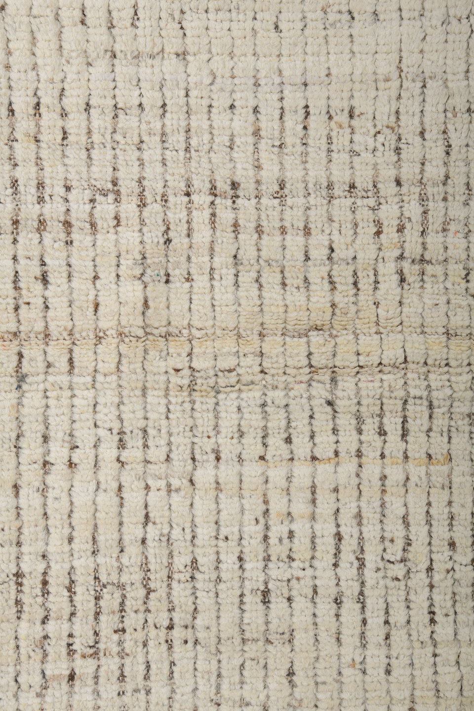 3' x 9' one-of-a-kind handmade vintage Tulu runner rug. Color palette: ivory, brown, taupe, charcoal, beige, gray, black