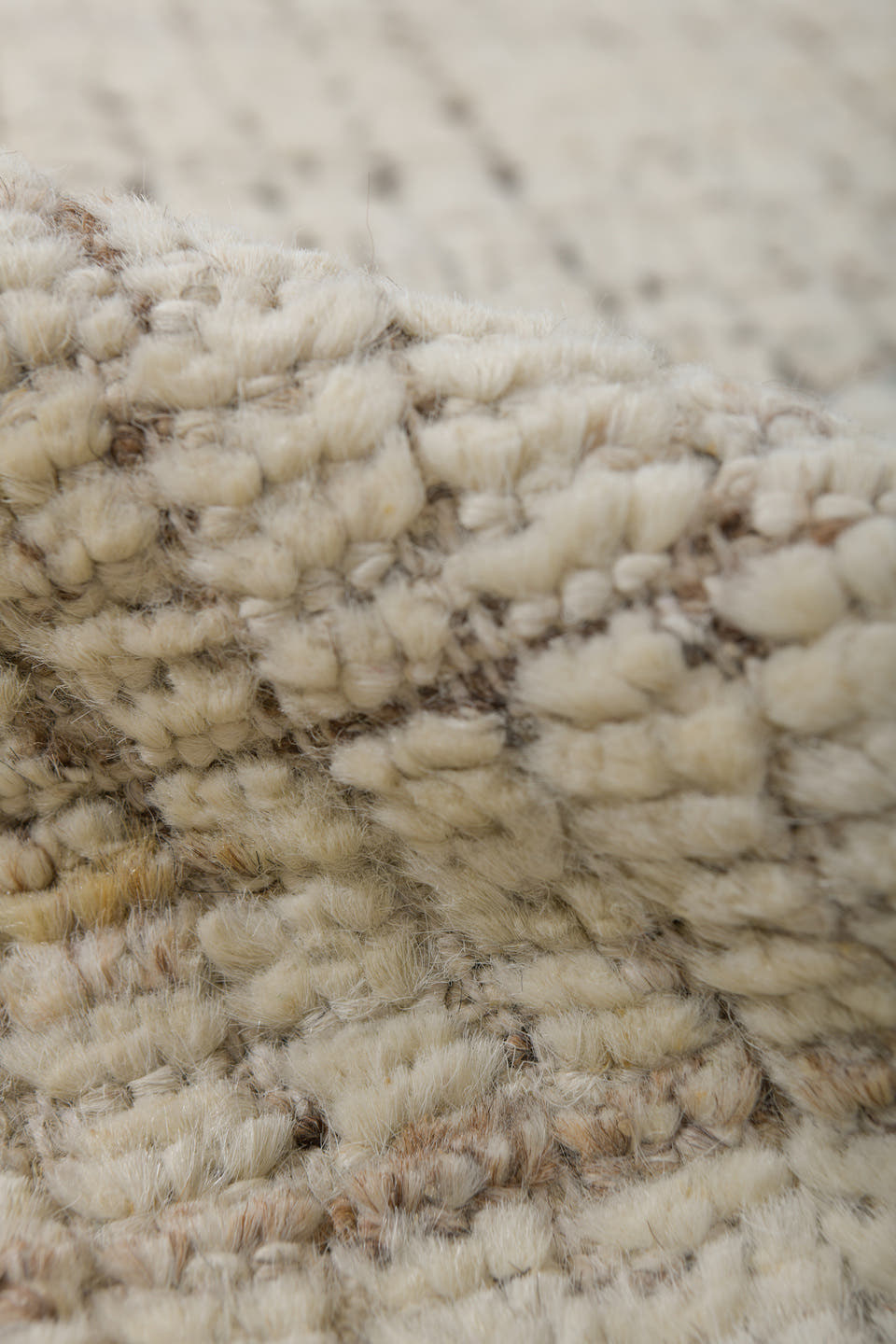 3' x 9' one-of-a-kind handmade vintage Tulu runner rug. Color palette: ivory, brown, taupe, charcoal, beige, gray, black