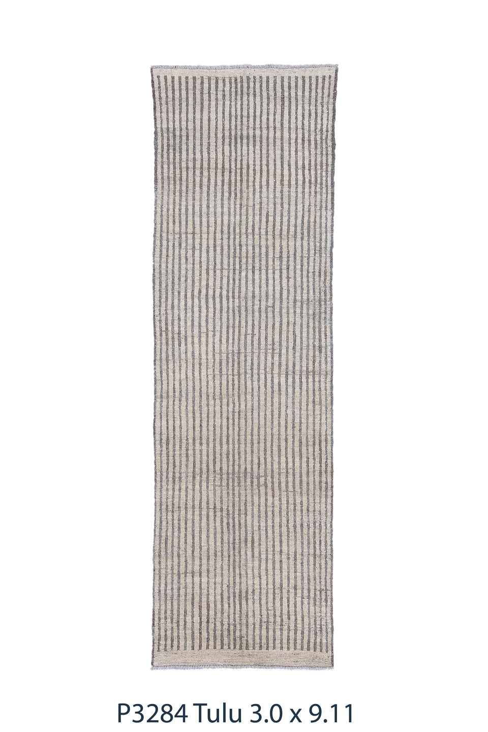 3' x 10' one-of-a-kind handmade vintage Tulu runner rug. Color palette: brown, gray, pink, redwood, rosy brown