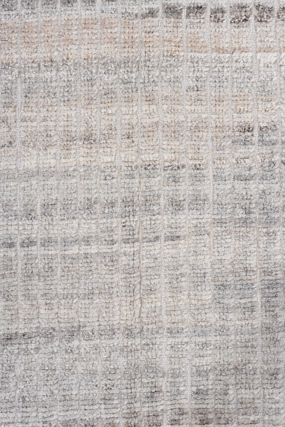 3' x 8' one-of-a-kind handmade vintage Tulu runner rug. Color palette: ivory, gray, taupe, charcoal, beige, black