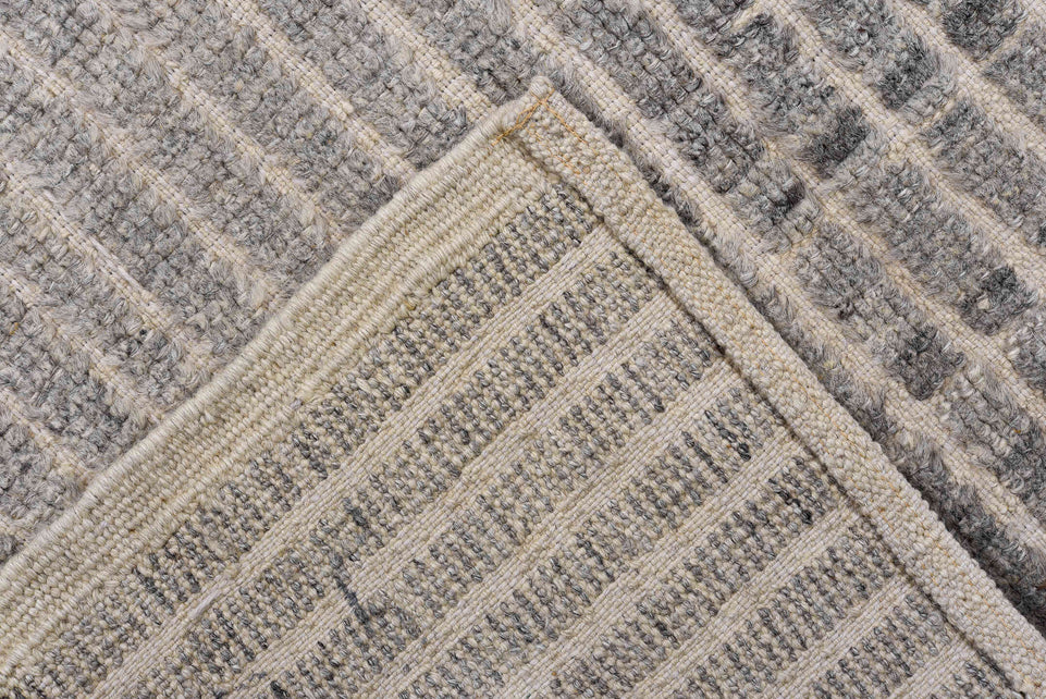 3' x 9' one-of-a-kind handmade vintage Tulu runner rug. Color palette: blue, dark gray, dim gray, gainsboro, gray