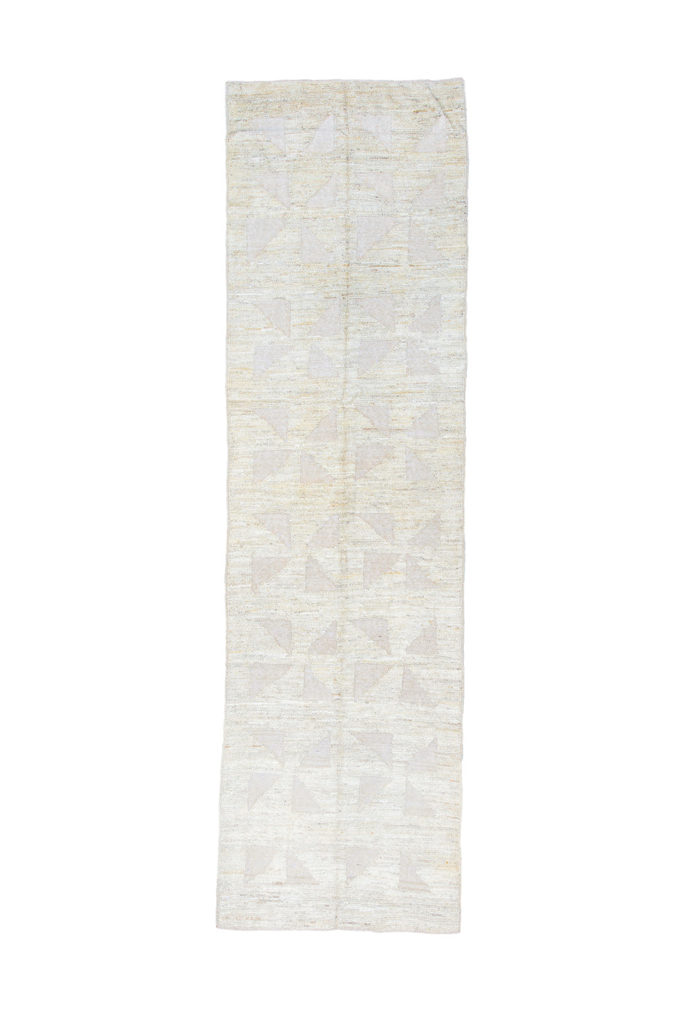 3' x 11' one-of-a-kind handmade vintage Tulu runner rug. Color palette: dark gray, gainsboro, gray, light blue, light gray