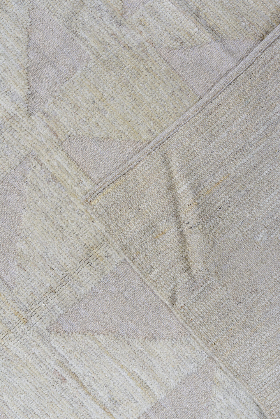 3' x 11' one-of-a-kind handmade vintage Tulu runner rug. Color palette: ivory, cream, beige, taupe, gray