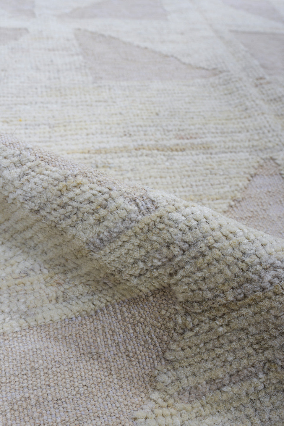 3' x 11' one-of-a-kind handmade vintage Tulu runner rug. Color palette: ivory, cream, beige, taupe, gray