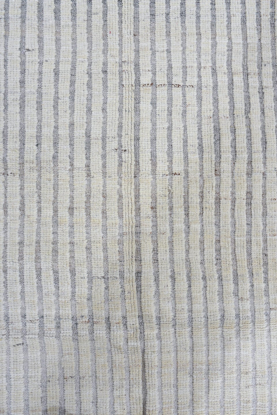 3' x 9' one-of-a-kind handmade vintage Tulu runner rug. Color palette: ivory, pale blue, light gray, light blue