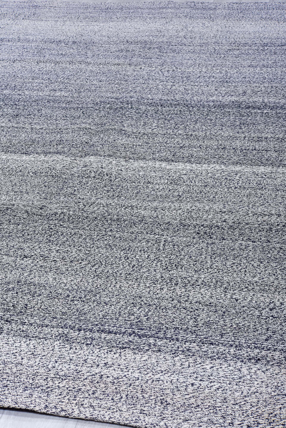 9' x 12' one-of-a-kind handmade vintage Tulu large size rug. Color palette: gray, charcoal, ivory, black