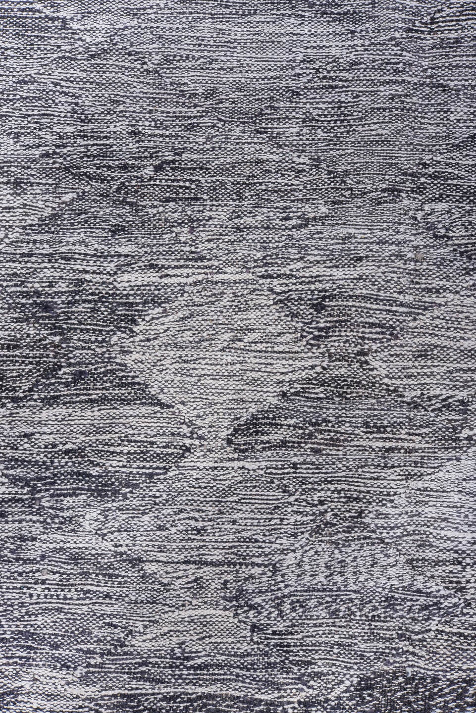 4' x 8' one-of-a-kind handmade vintage Kilim runner rug. Color palette: gray, charcoal, ivory, slate, black
