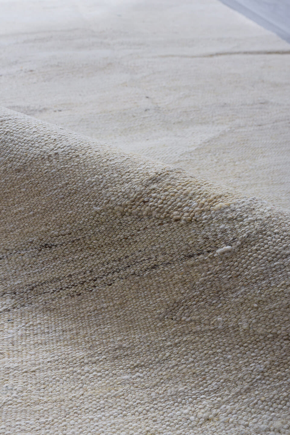 2' x 9' one-of-a-kind handmade vintage Kilim runner rug. Color palette: ivory, cream, beige, taupe, pale gray, gray