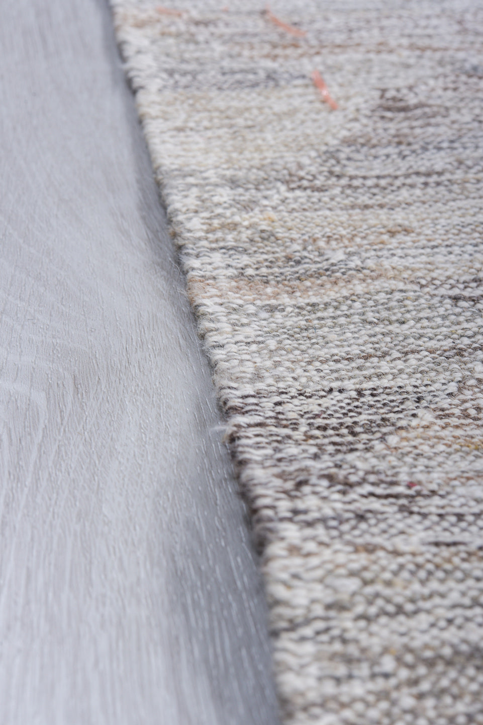 4' x 6' one-of-a-kind handmade vintage Kilim small size rug. Color palette: ivory, light gray, taupe, beige, greige, gray