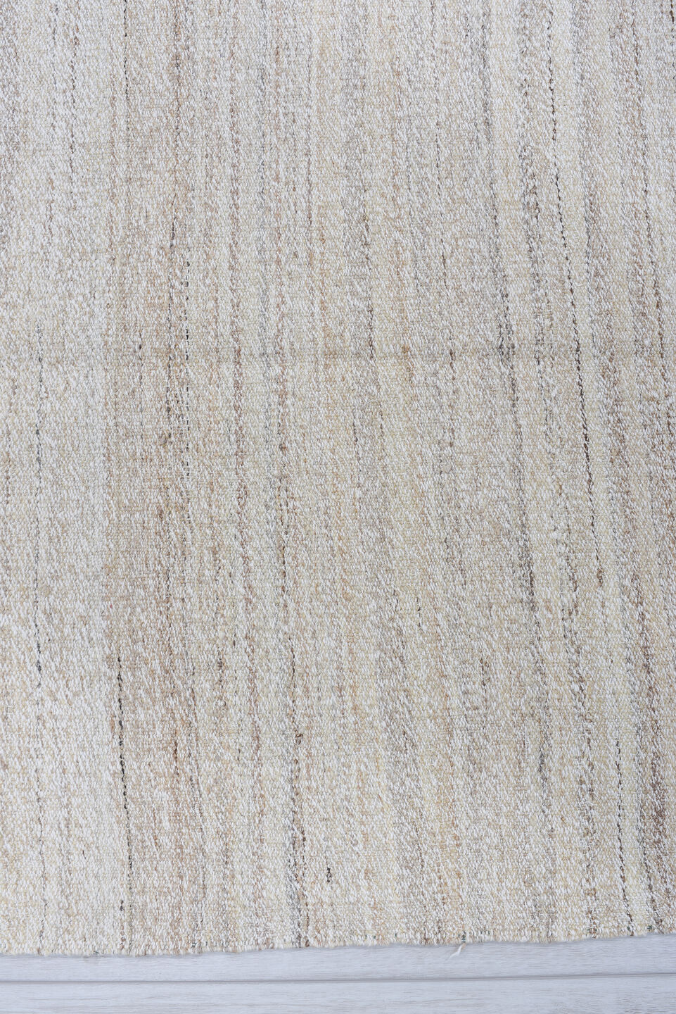 3' x 5' one-of-a-kind handmade vintage Kilim small size rug. Color palette: ivory, cream, taupe, gray, beige