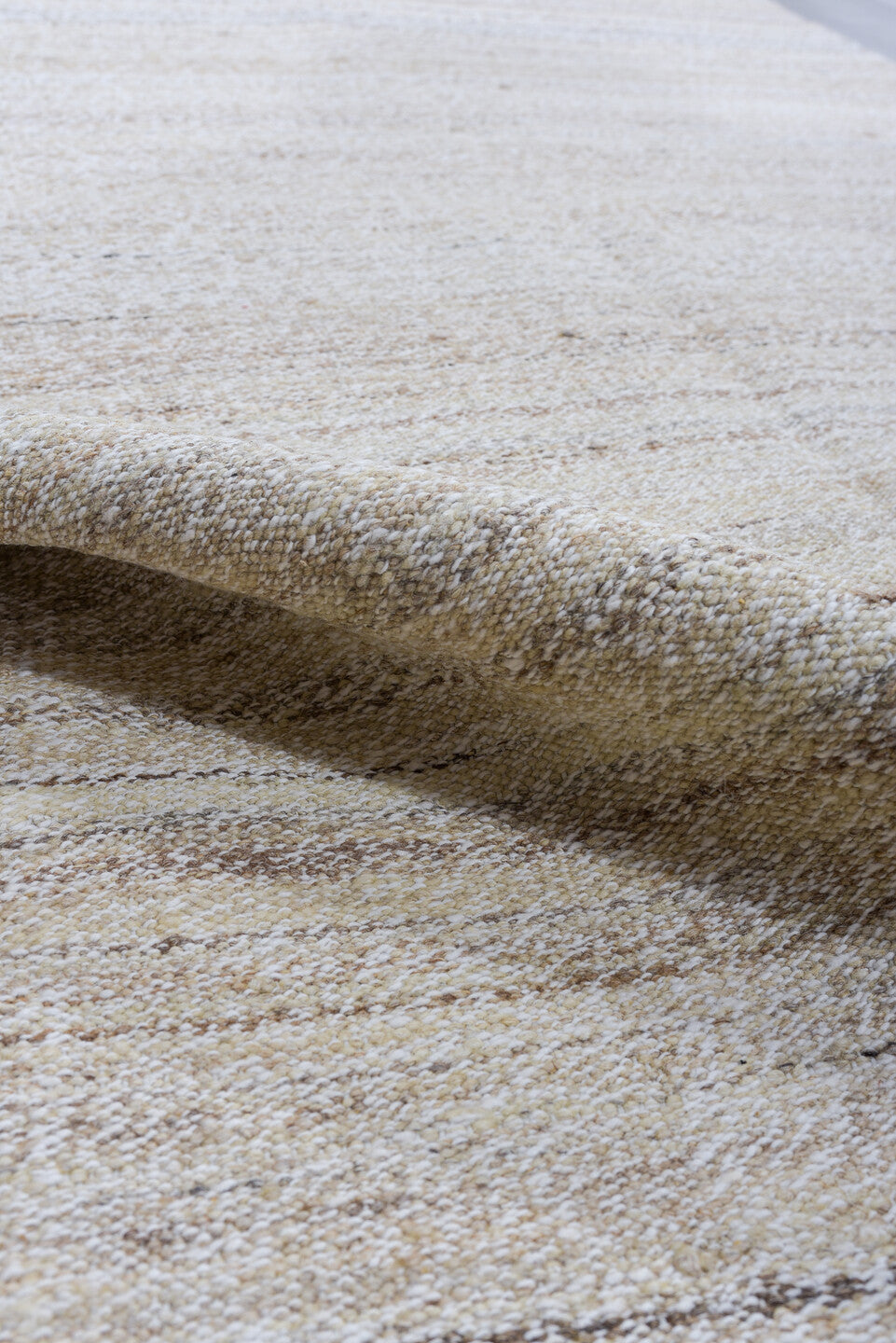 3' x 5' one-of-a-kind handmade vintage Kilim small size rug. Color palette: ivory, cream, taupe, gray, beige