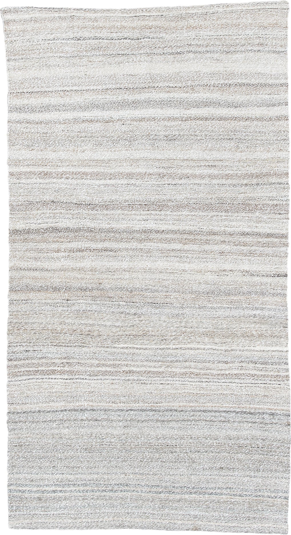 2' x 5' one-of-a-kind handmade vintage Kilim small size rug. Color palette: ivory, cream, taupe, light_gray, beige, gray